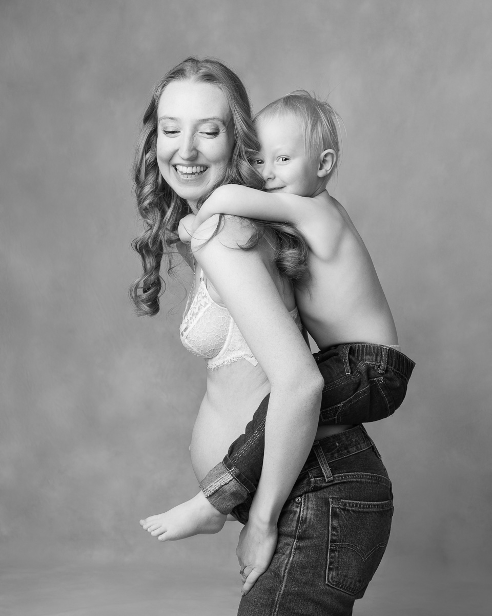 gravidfotografering med barn